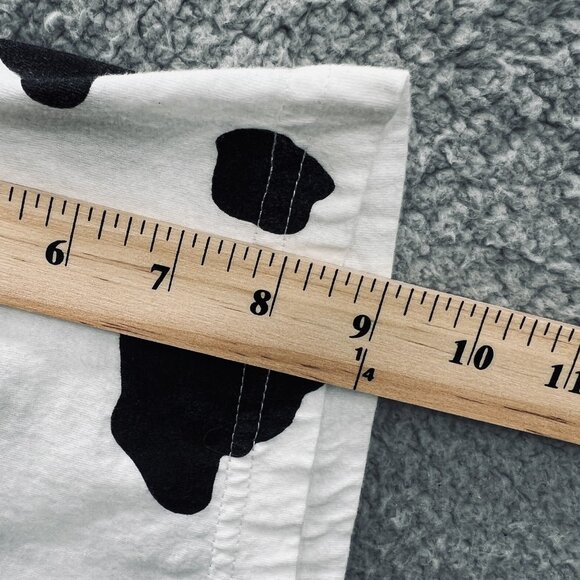 Vintage Printemps Shirt Mens One Size White Black Cow Print Novelty Buttons 90s - Picture 12 of 12
